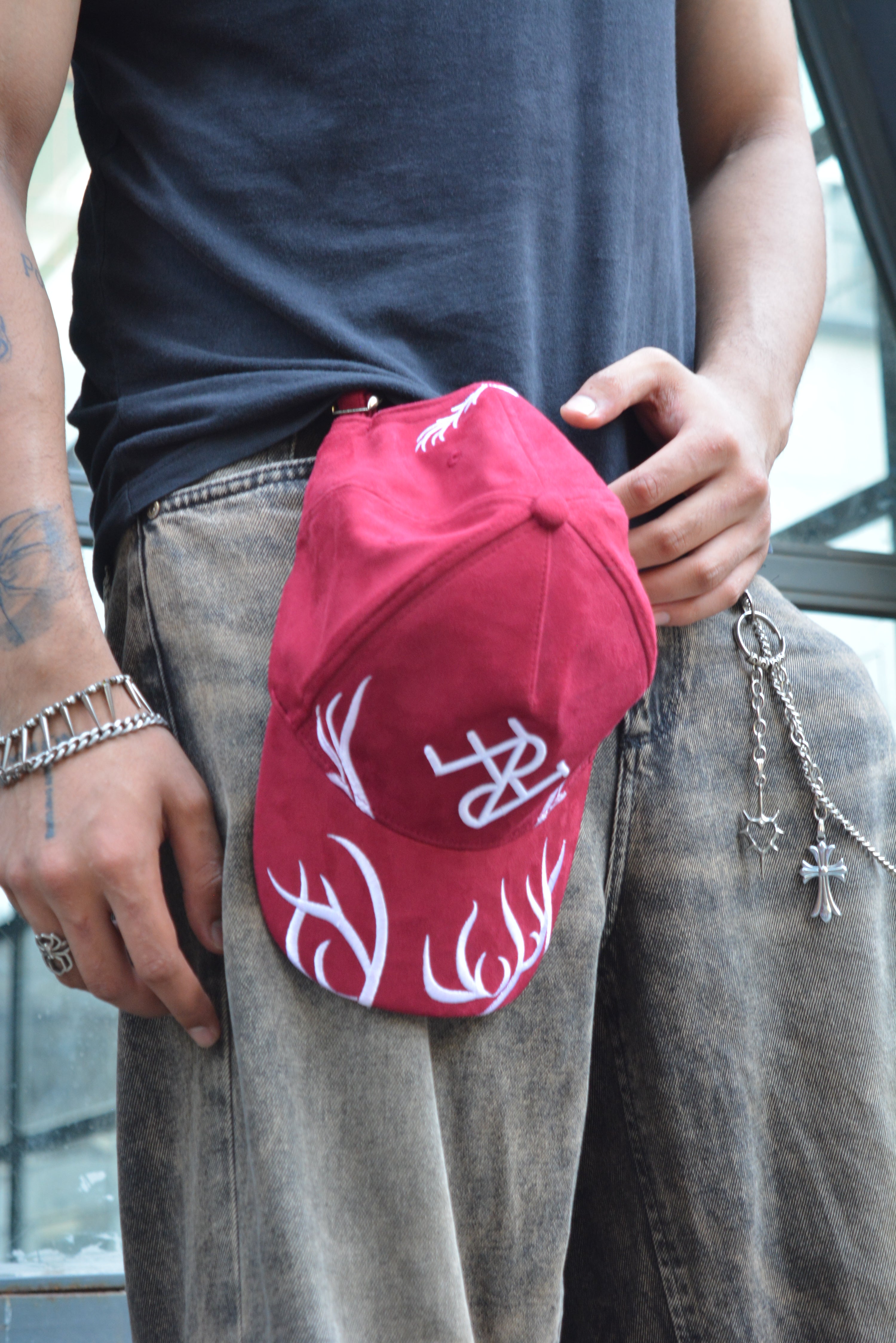 Antler Crest Suede Cap