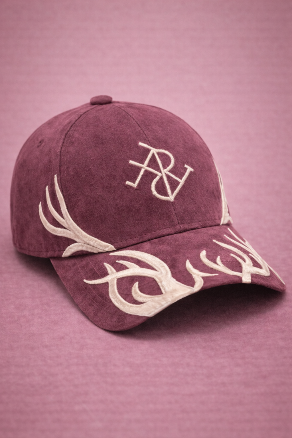 Antler Crest Suede Cap