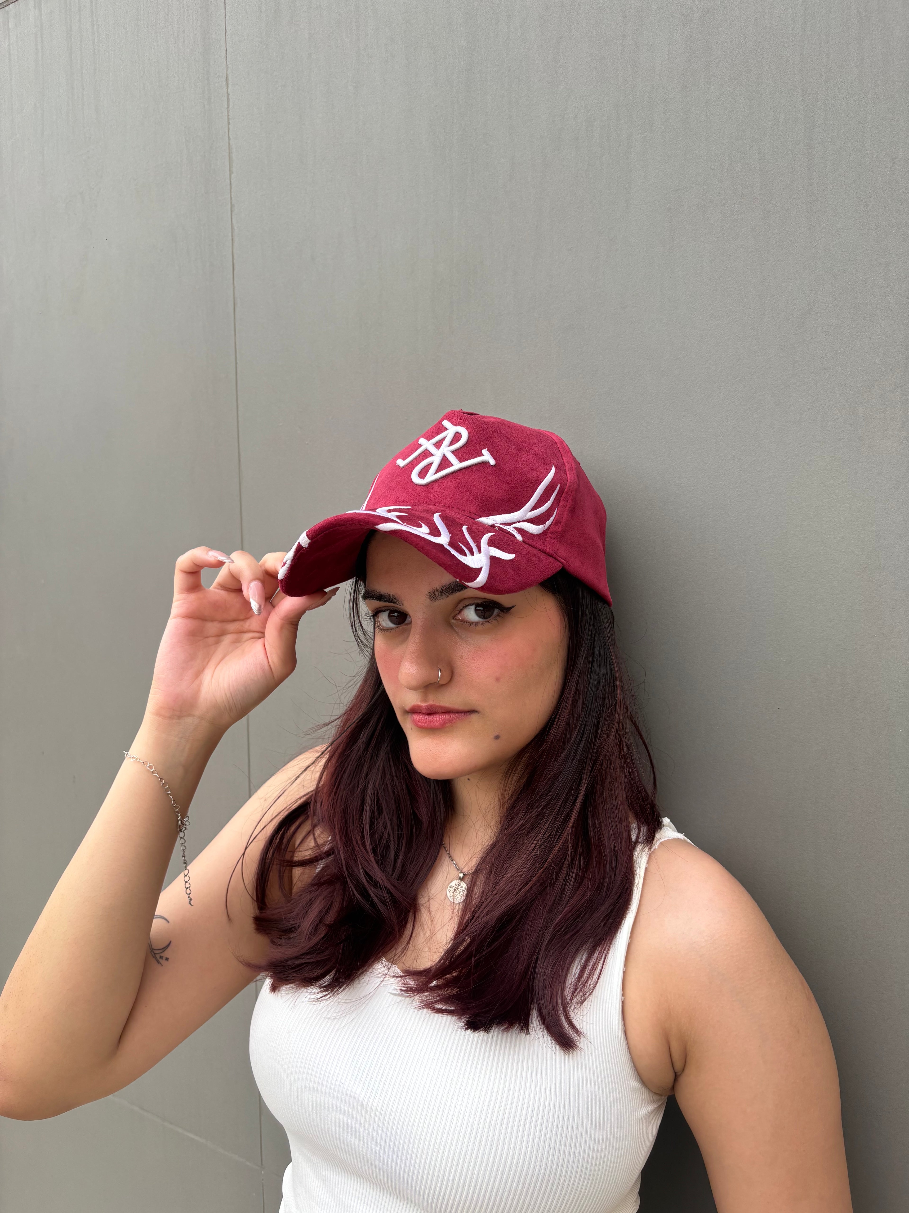 Antler Crest Suede Cap