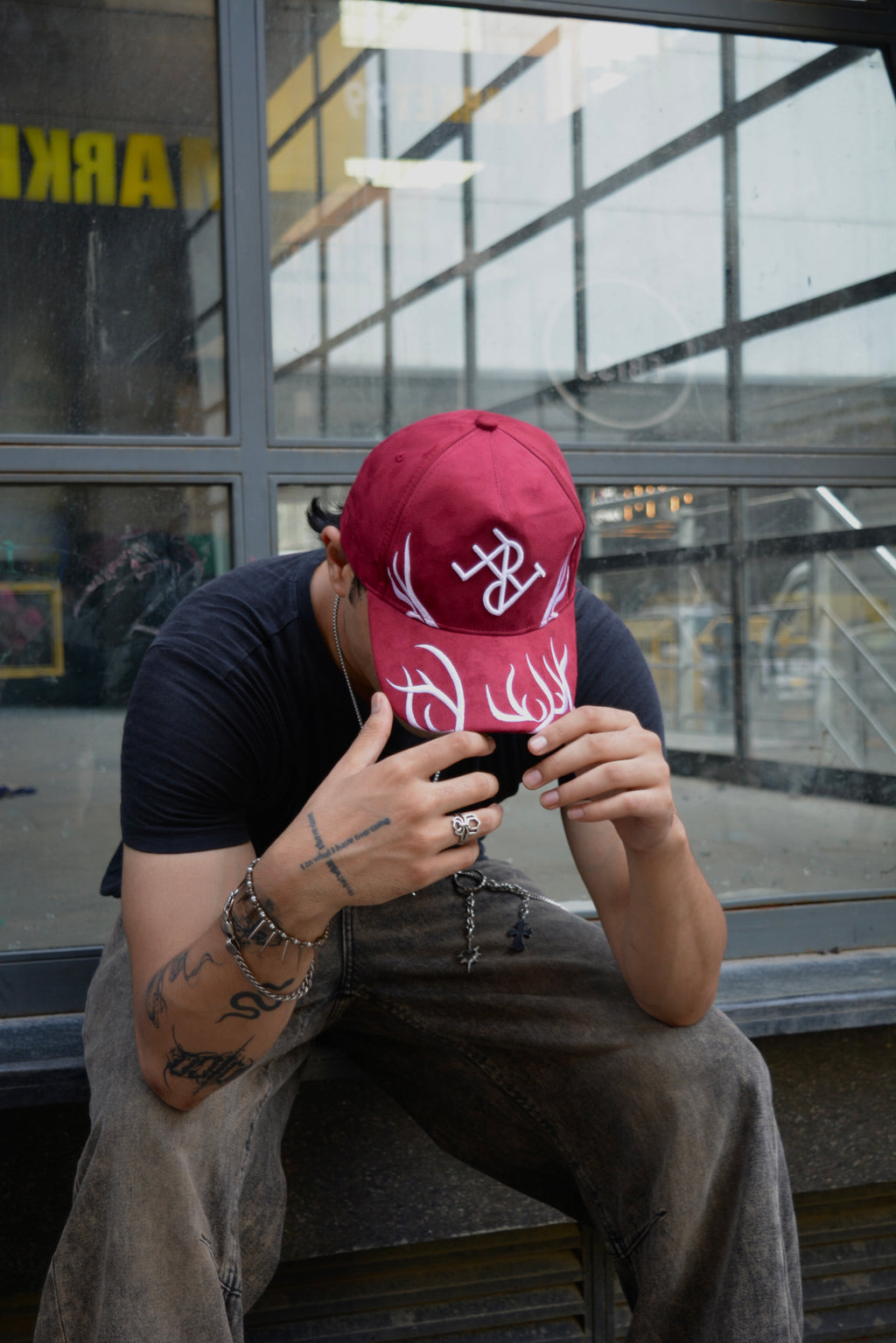 Antler Crest Suede Cap