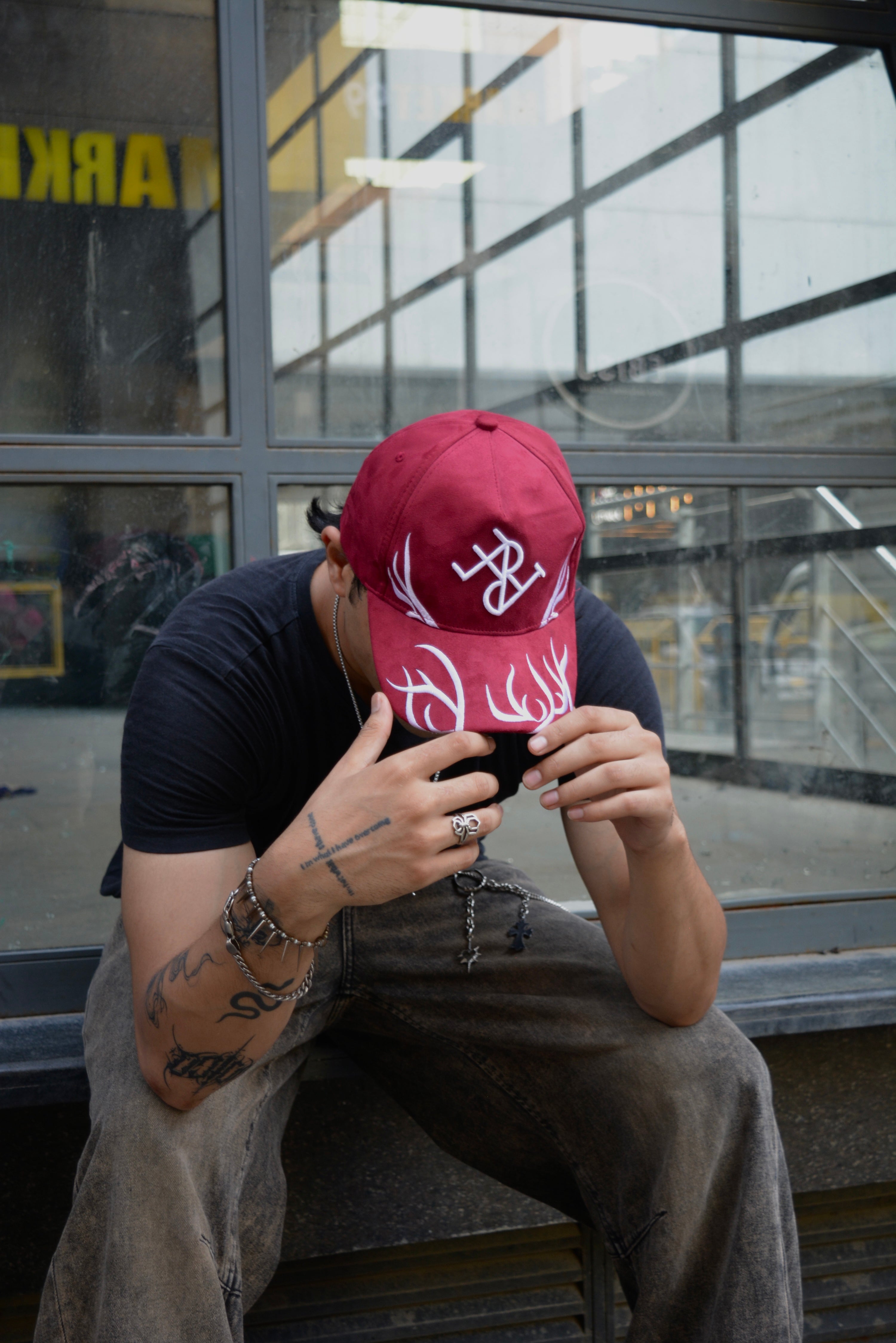 Antler Crest Suede Cap