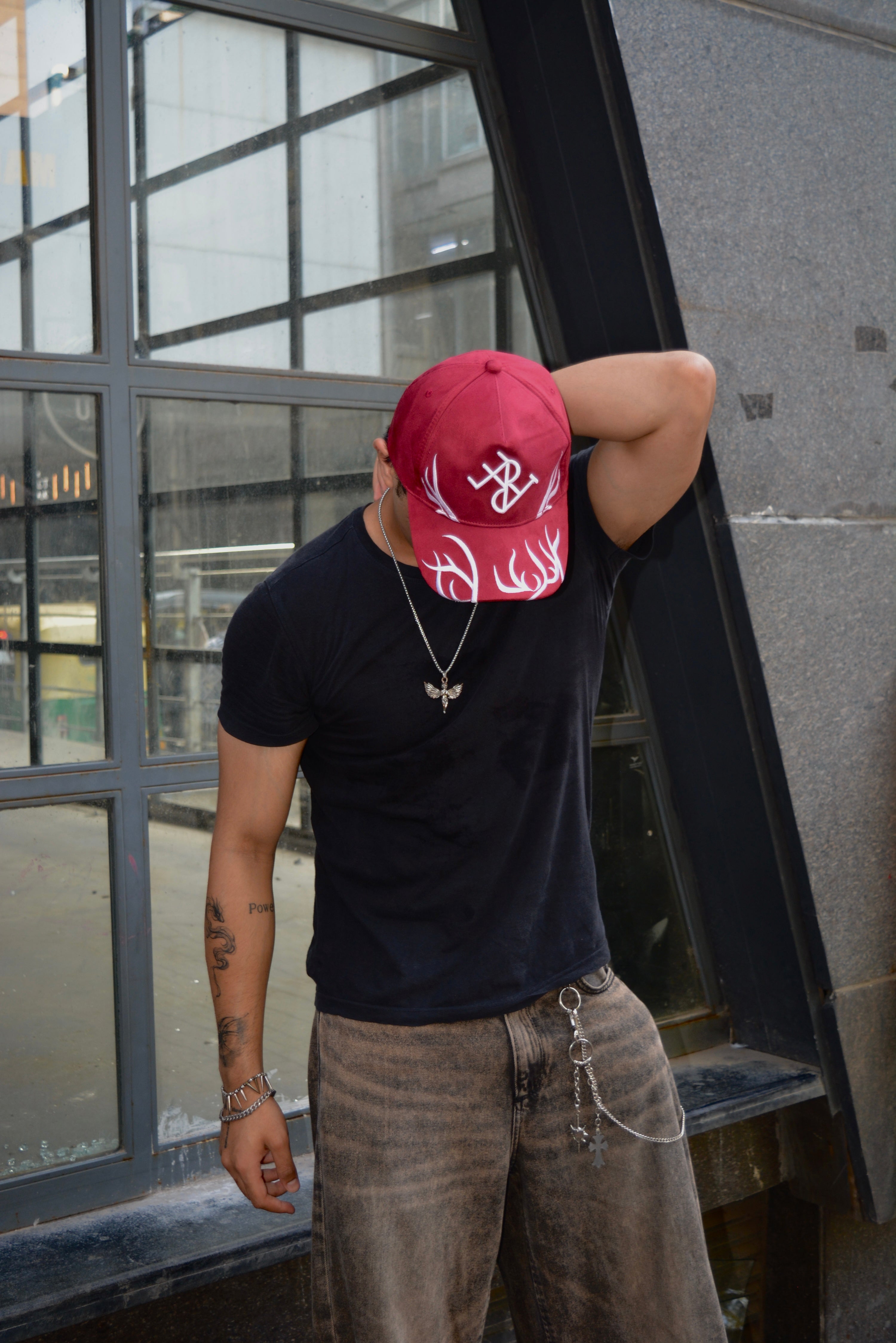 Antler Crest Suede Cap