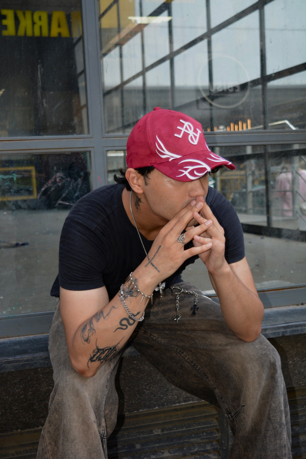 Antler Crest Suede Cap