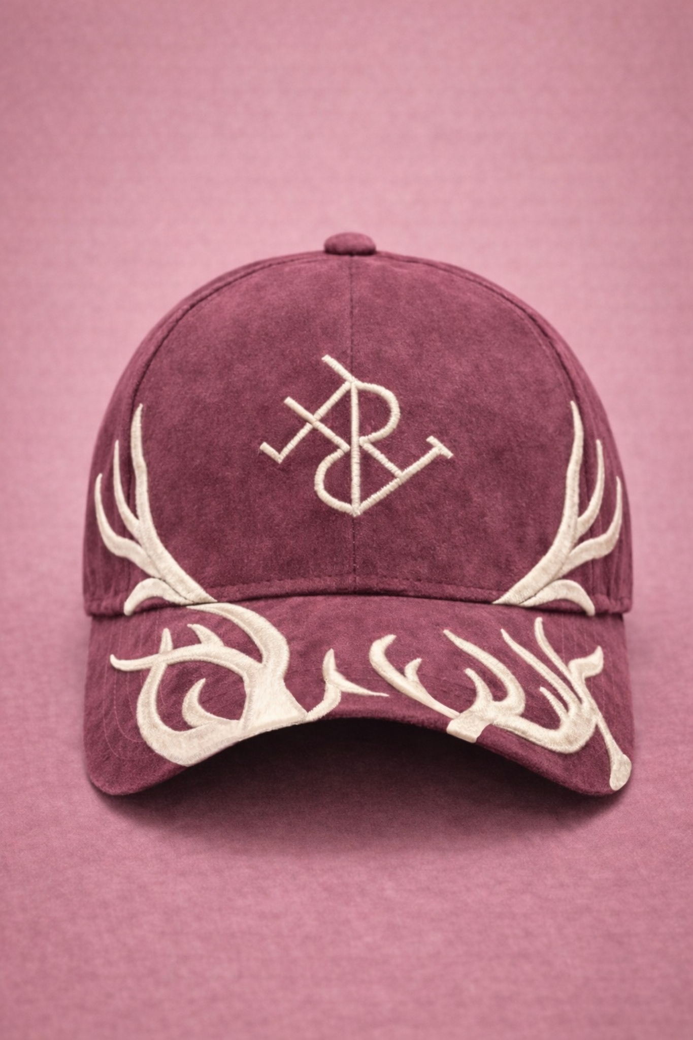 Antler Crest Suede Cap
