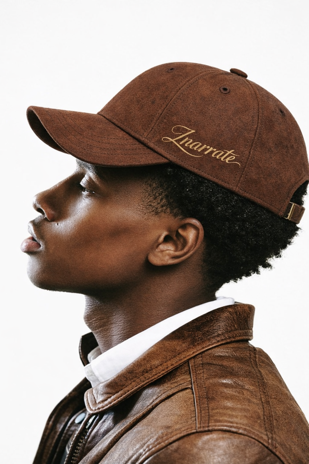Crimson Bloom Leather Cap