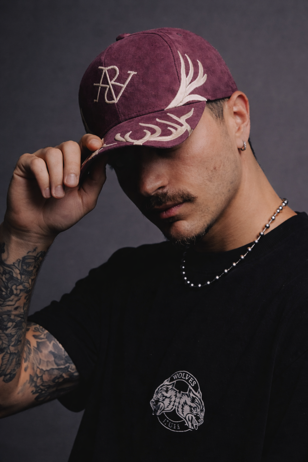 Antler Crest Suede Cap