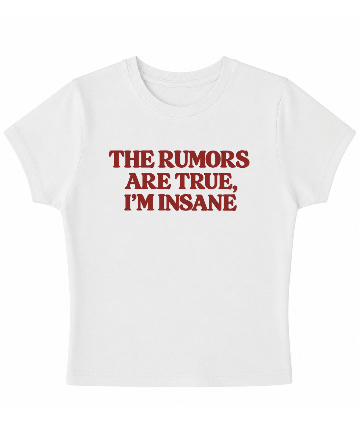 White Baby Tee Front Design