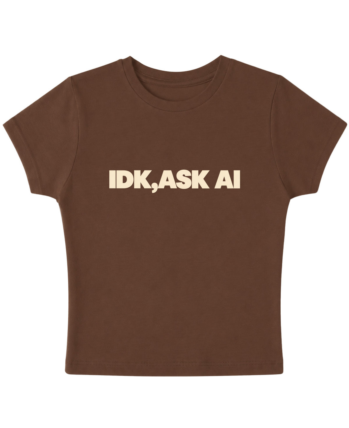 Mousse Brown Baby Tee Front Design