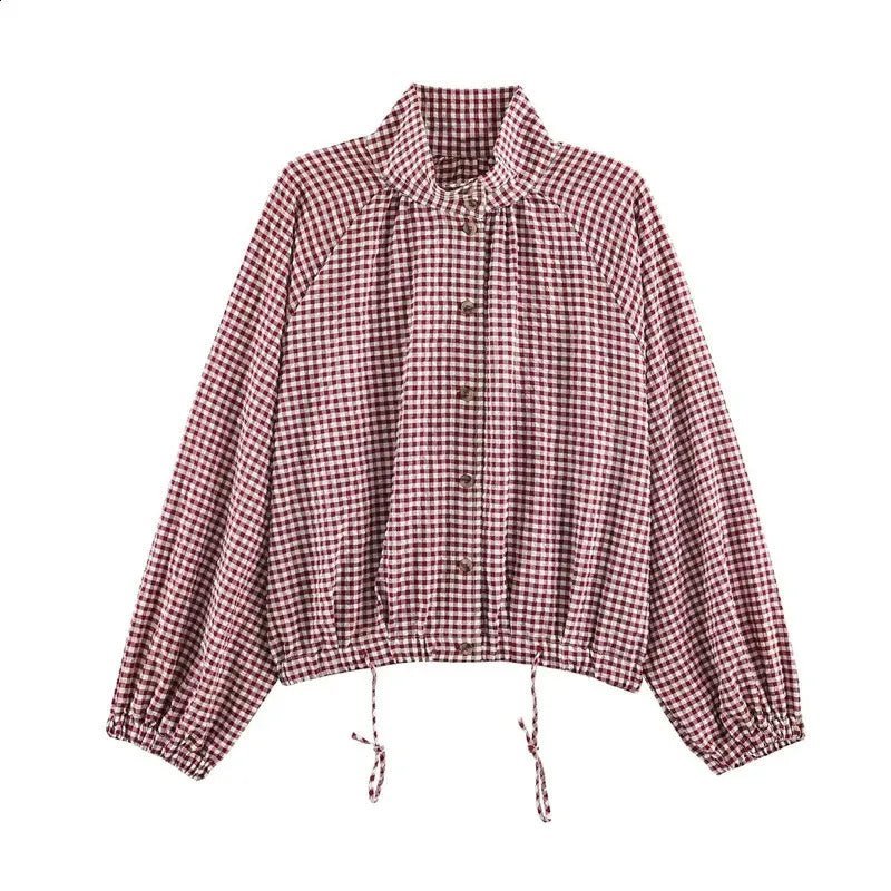 Burgundy Gingham Shirt