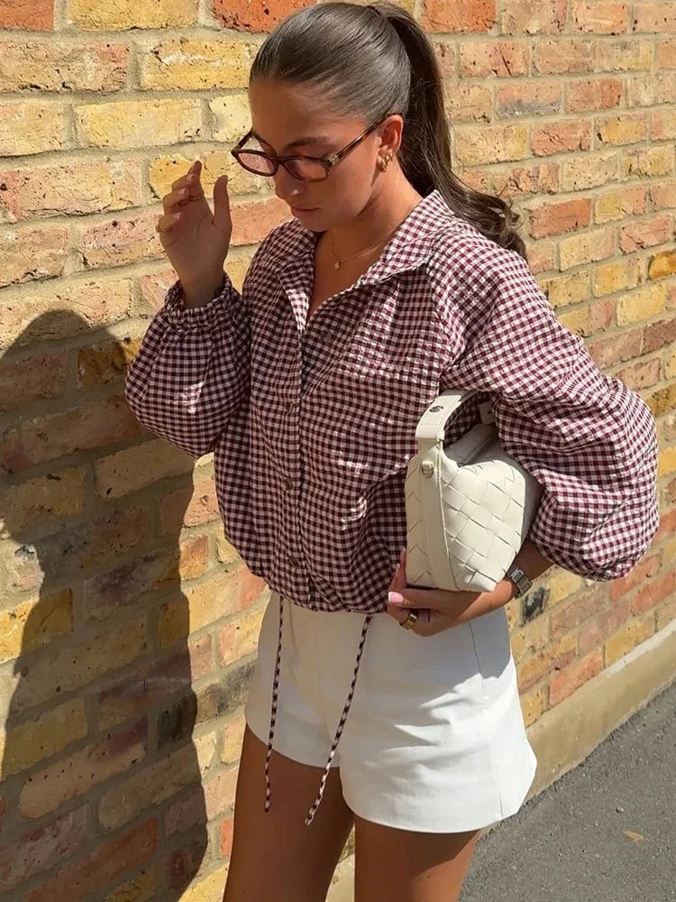 Burgundy Gingham Shirt