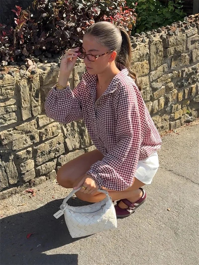 Burgundy Gingham Shirt